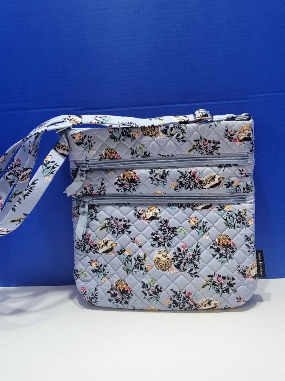 Vera Bradley Triple Zip Hipster Crossbody Bag Hedgehog Print